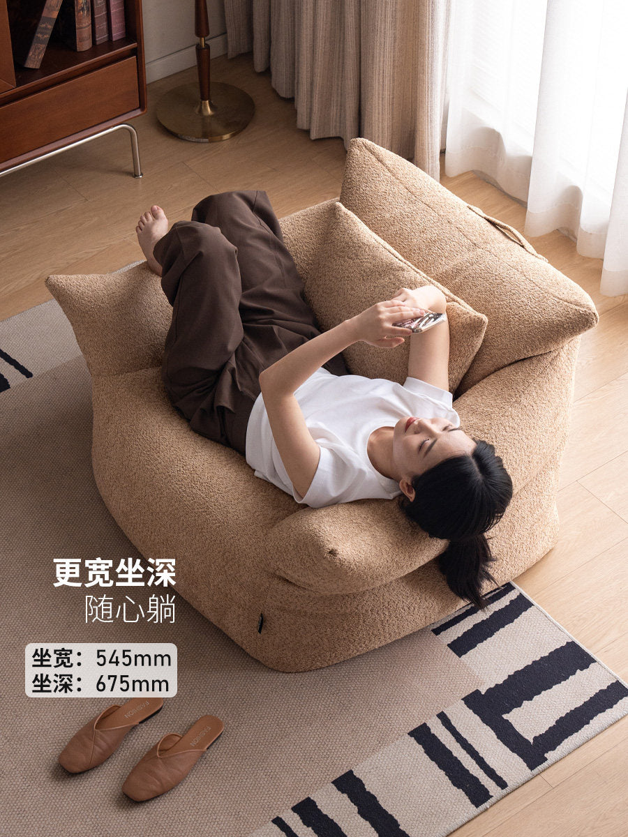 布艺沙发小户型客厅单人可拆洗休闲可躺可睡懒人沙发